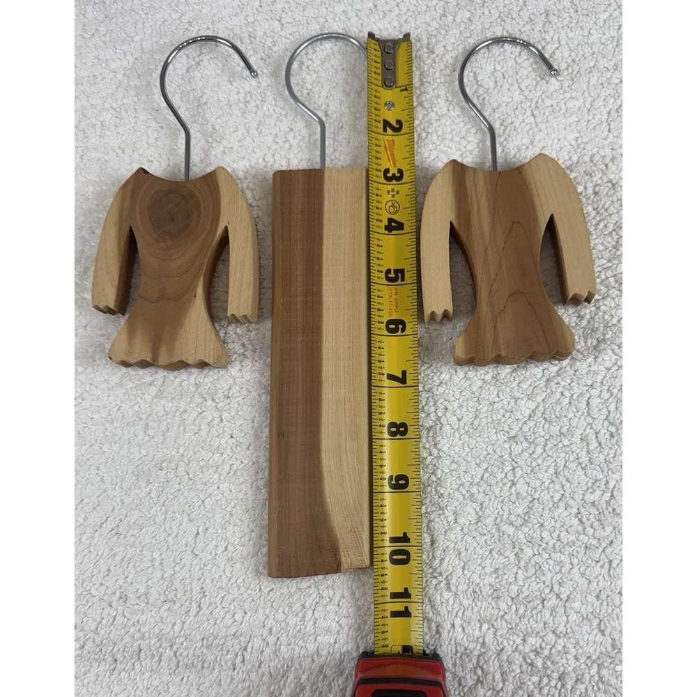 Set of Three Cedar Wood Hangers 2-5", 1-7"